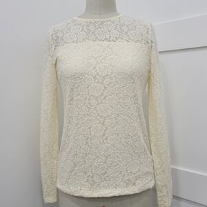 Lauren Ralph Lauren Ivory Lace Long Sleeve Size Small Romantic